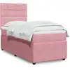 Image de Sommier À Lattes De Lit Avec Matelas Rose 100x200 Cm Velours Vidaxl