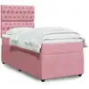 Image de Sommier À Lattes De Lit Avec Matelas Rose 100x200 Cm Velours Vidaxl