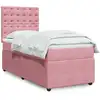 Image de Sommier À Lattes De Lit Avec Matelas Rose 100x200 Cm Velours Vidaxl