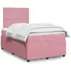 Image de Sommier À Lattes De Lit Avec Matelas Rose 120x200 Cm Velours Vidaxl