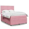 Image de Sommier À Lattes De Lit Avec Matelas Rose 140x190 Cm Velours Vidaxl