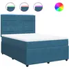 Image de Sommier À Lattes De Lit Et Matelas Bleu 140x190 Cm Velours Vidaxl