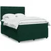 Image de Sommier À Lattes De Lit Et Matelas Vert Foncé 140x190cm Velours Vidaxl