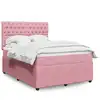 Image de Sommier À Lattes De Lit Avec Matelas Rose 140x190 Cm Velours Vidaxl