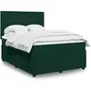 Image de Sommier À Lattes De Lit Et Matelas Vert Foncé 140x200cm Velours Vidaxl