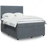 Image de Sommier À Lattes De Lit Et Matelas Gris Foncé 140x200cm Velours Vidaxl