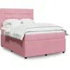 Image de Sommier À Lattes De Lit Avec Matelas Rose 160x200 Cm Velours Vidaxl