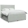 Image de Sommier    Lattes De Lit Et Matelas Gris Clair 180x200cm Velours Vidaxl