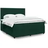 Image de Sommier À Lattes De Lit Et Matelas Vert Foncé 180x200cm Velours Vidaxl
