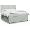 Image de Sommier À Lattes De Lit Et Matelas Gris Clair 200x200cm Velours Vidaxl