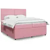 Image de Sommier À Lattes De Lit Avec Matelas Rose 200x200 Cm Velours Vidaxl