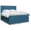 Image de vidaXL Sommier à lattes de lit et matelas Bleu 200x200 cm velours 3294734