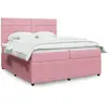 Image de Sommier À Lattes De Lit Avec Matelas Rose 200x200 Cm Velours Vidaxl