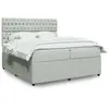 Image de Sommier    Lattes De Lit Et Matelas Gris Clair 200x200cm Velours Vidaxl