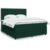 Image de Sommier À Lattes De Lit Et Matelas Vert Foncé 200x200cm Velours Vidaxl