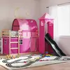Image de Lit Superposé Sans Matelas Avec Toboggan Et Rideaux 80x200 Cm Vidaxl