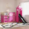 Image de Lit Superposé Sans Matelas Avec Toboggan Et Rideaux 80x200 Cm Vidaxl