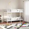 Image de Lit Superposé Sans Matelas Blanc 90x190 Cm Bois De Pin Massif Vidaxl