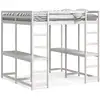 Image de Vidaxl lit superposé et bureau et échelle 160x200cm bois de pin massif