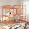 Image de Lit Superposé Et Bureau Et Échelle 160x200cm Bois De Pin Massif Vidaxl