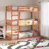 Image de Lit Superposé Triple Sans Matelas 80x200 Cm Bois De Pin Massif Vidaxl