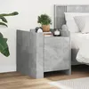 Image de vidaXL Table de chevet gris béton 45x50x50 cm bois d’ingénierie meuble de chevet table dappoint armoire de lit armoire 848300