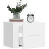 Image de Tables De Chevet Murales 2 Pcs Blanc 45x30x35 Cm Vidaxl