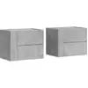 Image de Tables De Chevet Murales 2 Pcs Gris Béton 45x30x35 Cm Vidaxl
