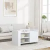Image de vidaXL Table basse blanc 80x50x50 cm bois dingénierie table latérale table de salon table daccent bout de canapé 848353