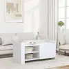Image de Table Basse Blanc 100x50x50 Cm Bois D'ingénierie Vidaxl
