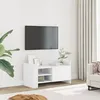 Image de vidaXL Meuble TV blanc 80x35x40 cm bois d’ingénierie support TV buffet TV meuble multimédia banc TV armoire hifi 848367