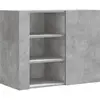 Image de Armoire Murale Gris Béton 75x35x60 Cm Bois D'ingénierie Vidaxl