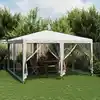 Image de Tente De Fête Avec 8 Parois Latérales En Maille Blanc 4x4m Pehd Vidaxl