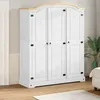 Image de vidaXL Garde-robe Corona blanc 1515x52x186 cm bois de pin massif armoire de rangement organisateur de garde-robe 4012159