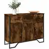 Image de Buffet Chêne Fumé 97x32,5x74,5 Cm Bois D'ingénierie Vidaxl