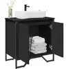 Image de Armoire Lavabo De Salle De Bain Noir 60x35x60 Cm Vidaxl