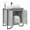 Image de Armoire Lavabo De Salle De Bain Sonoma Gris 60x35x60 Cm Vidaxl