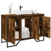 Image de vidaXL Armoire lavabo de salle de bain chêne fumé 91x35x60 cm placard lavabo de salle de bain meubles de salle de bain 848661