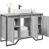 Image de Armoire Lavabo De Salle De Bain Sonoma Gris 91x35x60 Cm Vidaxl