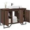 Image de Armoire Lavabo De Salle De Bain Chêne Marron 91x35x60 Cm Vidaxl