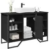 Image de Armoire Lavabo De Salle De Bain Noir 91x35x60 Cm Vidaxl