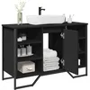 Image de vidaXL Armoire lavabo de salle de bain noir 91x35x60 cm placard lavabo de salle de bain meubles de salle de bain meuble 848664