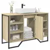 Image de Armoire Lavabo De Salle De Bain Chêne Sonoma 91x35x60 Cm Vidaxl
