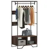 Image de vidaXL Armoire chêne marron 90x50x180 cm bois dingénierie armoire de rangement organisateur de garde-robe armoire 848673