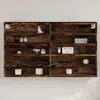 Image de Armoire À Vitrine Chêne Fumé 100x15x58 Cm Bois D'ingénierie Vidaxl