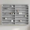 Image de vidaXL Armoire à vitrine gris béton 100x85x75 cm bois d'ingénierie armoire murale armoire de rangement murale armoire 847936