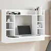 Image de Bureau Mural Blanc 105x48x75 Cm Bois D'ingénierie Vidaxl