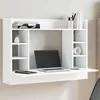 Image de vidaXL Bureau mural blanc 105x48x75 cm bois dingénierie 847968