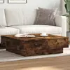 Image de Table Basse Chêne Fumé 90x90x28 Cm Bois D'ingénierie Vidaxl