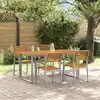 Image de Ensemble De Salle À Manger Pour Jardin 5 Pcs Gris Vidaxl